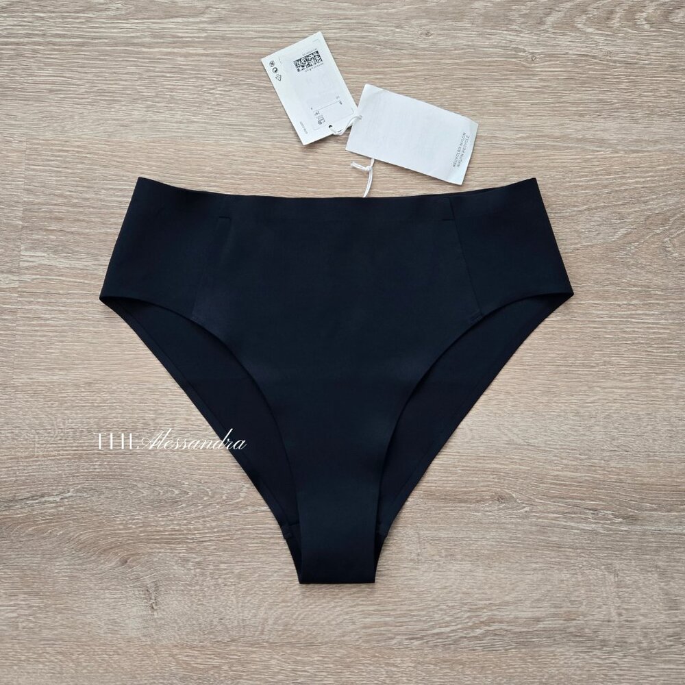 COS High-Waisted Bikini Briefs NWT Womens (Navy) Ink Blue Size 8 New With Tags - Picture 3 of 16